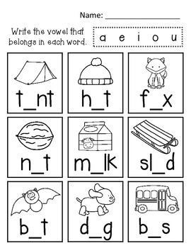 Vowel Practice Pages by Teaching Little Learners | TPT