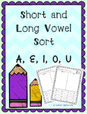 Vowel Word Sort - Cut and Paste