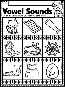 Vowel Sounds ~ Introductory Phonics and Pre-Reading Skills ~ Printables