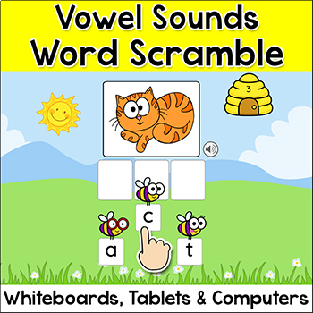 Preview of Short & Long Vowel Sounds Spelling Game - Word Scramble