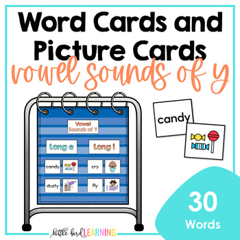 Preview of Vowel Sounds of Y Decodable Word Cards and Picture Cards Pocket Chart Activity