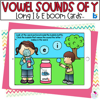 Preview of Y As a Vowel 1st Grade Phonics BOOM Cards™