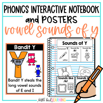 Preview of Vowel Sounds of Y Interactive Notebook Activities and Posters