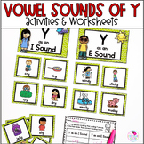 Y As a Vowel - Long E and I Sounds Fun Phonics Worksheets,