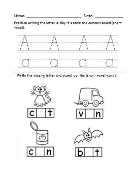 Vowel Sounds short Aa by OSEE's Home Schooled Education | TPT