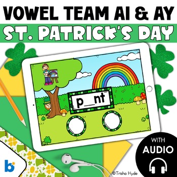 Preview of Vowel Team AI and AY | St. Patrick's Day | Boom Cards