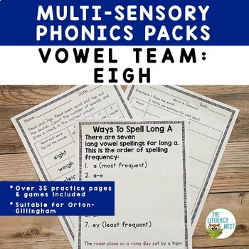 Preview of Vowel Team Activities EIGH  for Orton-Gillingham Lessons