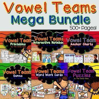 Preview of Long Vowel Teams Phonics Centers Bundle Games Word Work Activities Anchor Chart