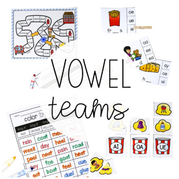 Preview of Vowel Team Centers + Posters