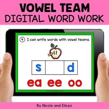 Preview of Vowel Team Digital Word Work for Google Classroom