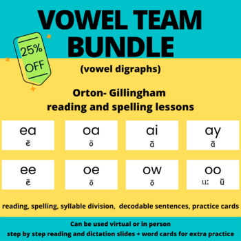 Preview of Vowel Team/ Digraph BUNDLE - Orton Gillingham reading & spelling