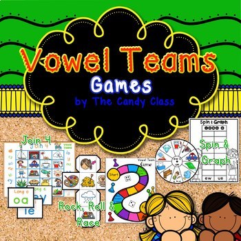 Preview of Vowel Team Games including Spin and Graph & More for Long Vowel Pairs