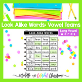 Vowel Team (Long Vowel Sound) Look Alike Words - Printables
