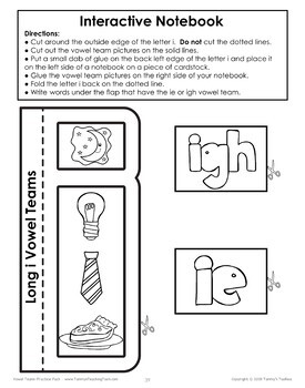 long i vowel sound and vowel team worksheets and activities by tammys toolbox