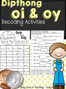 Preview of Vowel Team OI and OY Partner and Independent Activities Freebie!