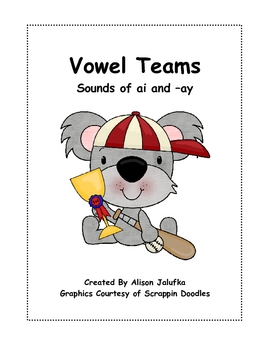Preview of Vowel Team Phonics File Folder Game (ai, -ay)