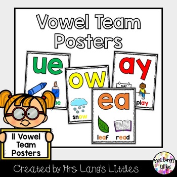 Vowel Team Posters by Mrs Langs Littles | TPT