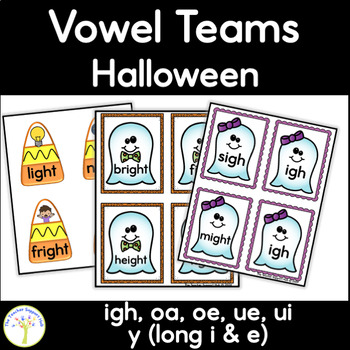 Preview of Vowel Team Sounds Matching Games for Halloween