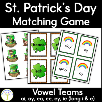 Preview of Vowel Team Sounds Matching Games for St. Patrick's Day