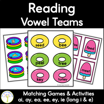 Preview of Vowel Team Sounds Matching Games for Summer