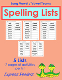 Spelling List BUNDLE - Vowel Teams, Lists 1-5