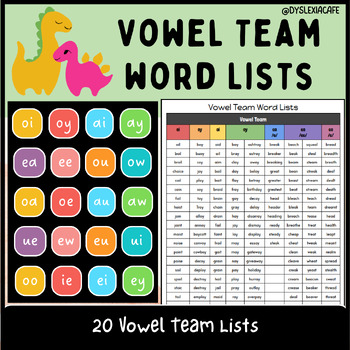 Preview of Vowel Team Word Lists | Phonics and Reading Fluency for Dyslexia