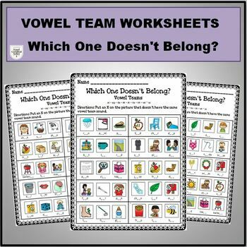 Preview of Vowel Team Worksheets - "Which One Doesn't Belong?"