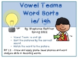 Vowel Team: ie and igh Picture Sort with Matching Words