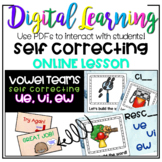 Vowel Team ue, ui, ew SELF CORRECT PDF Digital Google ONLI