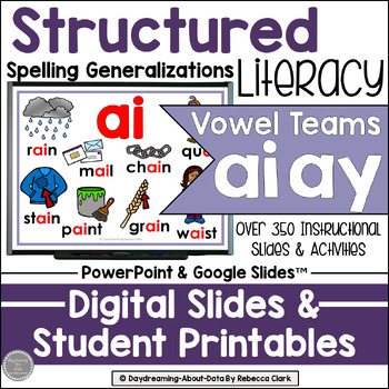 Preview of Vowel Teams AI AY Phonics Lessons | Structured Literacy | Science of Reading