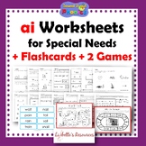 ai (rain) Long A, Vowel Team Phonic Worksheets Special Needs