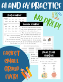 Vowel Teams AI & AY Long A Practice- Easy Small Group Inte