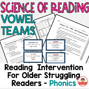 Preview of Vowel Teams BUNDLE: Older Students: Science of Reading: Fluency & Comprehension