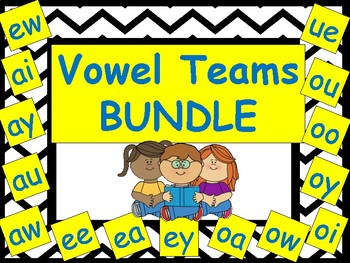 Preview of Double Vowels / vowel teams BUNDLE: Worksheets, Games, and Activities (7 packs)