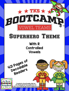 Preview of Vowel Teams Bootcamp (Superhero Theme)