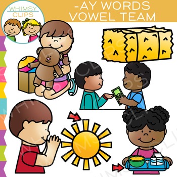 Preview of Vowel Teams Clip Art - AY Words