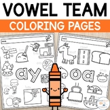 Vowel Teams Coloring Pages | Vowel Teams Anchor Chart | Vo