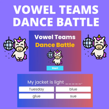 Preview of Vowel Teams Dance Battle | Online Game Perfect For Distance Learning!