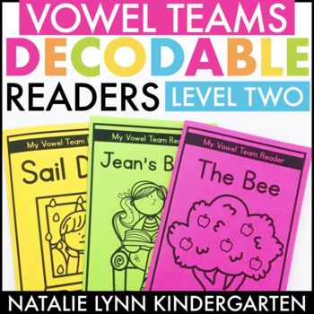 Preview of Vowel Teams Decodable Readers LEVEL TWO | Digital Books Included