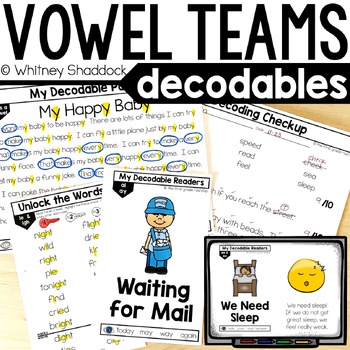 Preview of Vowel Team Decodable Passages & Decodable Readers for First Grade
