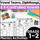 Vowel Teams, Diphthongs, R-Controlled Vowels Worksheets & 