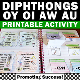 Diphthongs oy oi aw au 1st 2nd Grade Phonics Speech and La