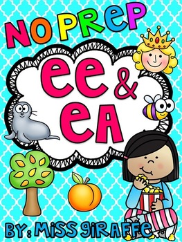 Preview of Vowel Teams EE EA Phonics Worksheets & Activities NO PREP Long E Pairs