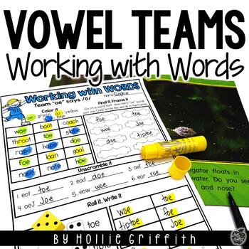 Preview of Vowel Teams and Diphthongs Interactive Phonics Worksheets and Activities