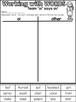 vowel teams oi oy freebie an interactive working with words