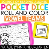 Vowel Teams Literacy Centers Pocket Dice Roll and Color Ph