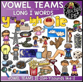 Preview of Vowel Teams - Long i Clip Art Set {Educlips Clipart}