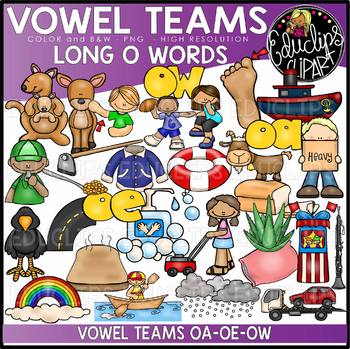 Preview of Vowel Teams - Long o Clip Art Set {Educlips Clipart}