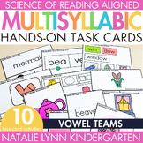 Vowel Teams Multisyllabic Words Task Cards Closed Syllable