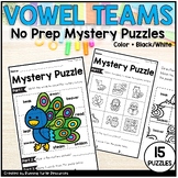 Vowel Teams Mystery Puzzles,  1st Grade Phonics Printables